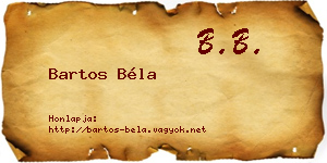 Bartos Béla névjegykártya