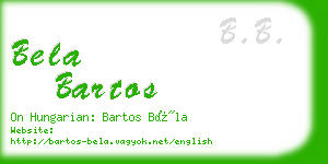 bela bartos business card